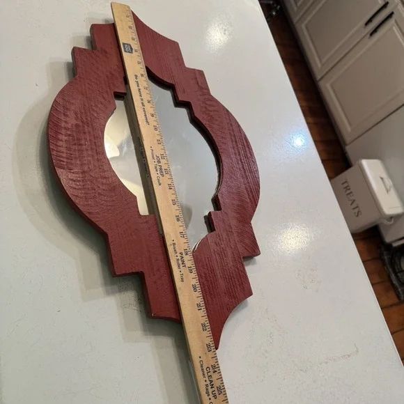 Wall Mirror Quatrefoil Moroccan‎ Style Red Wooden23 X 13.5